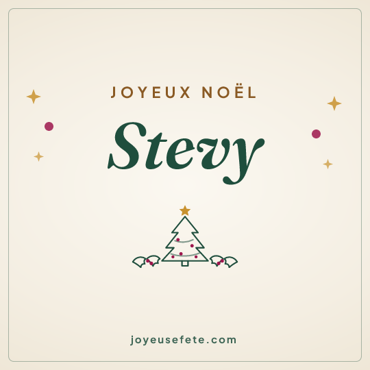 Image carrée « Joyeux Noël Stevy » pour WhatsApp