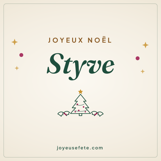 Image carrée « Joyeux Noël Styve » pour WhatsApp