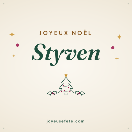Image carrée « Joyeux Noël Styven » pour WhatsApp