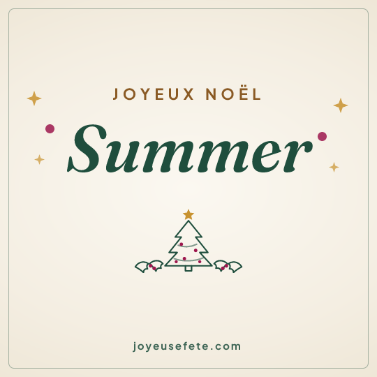 Image carrée « Joyeux Noël Summer » pour WhatsApp