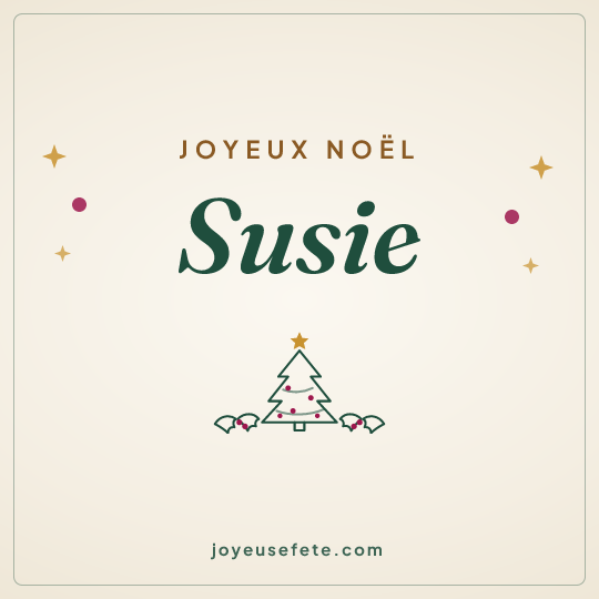 Image carrée « Joyeux Noël Susie » pour WhatsApp