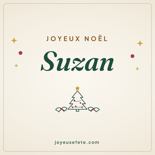 Image carrée « Joyeux Noël Suzan » pour WhatsApp