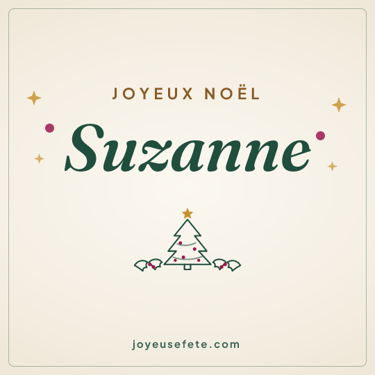 Image carrée « Joyeux Noël Suzanne » pour WhatsApp