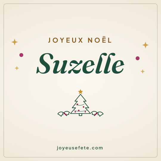 Image carrée « Joyeux Noël Suzelle » pour WhatsApp