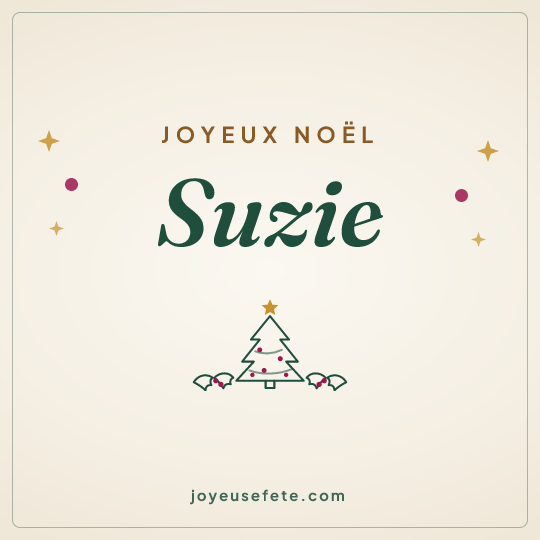 Image carrée « Joyeux Noël Suzie » pour WhatsApp