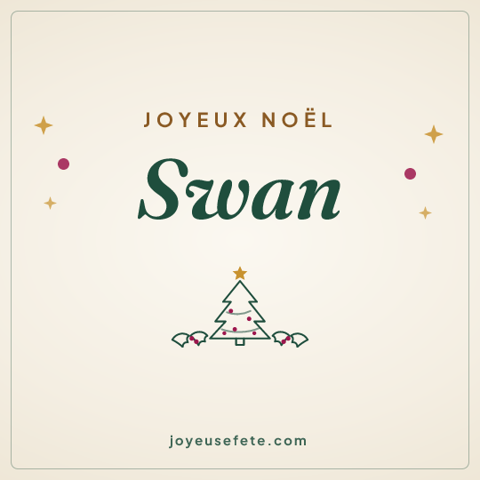 Image carrée « Joyeux Noël Swan » pour WhatsApp