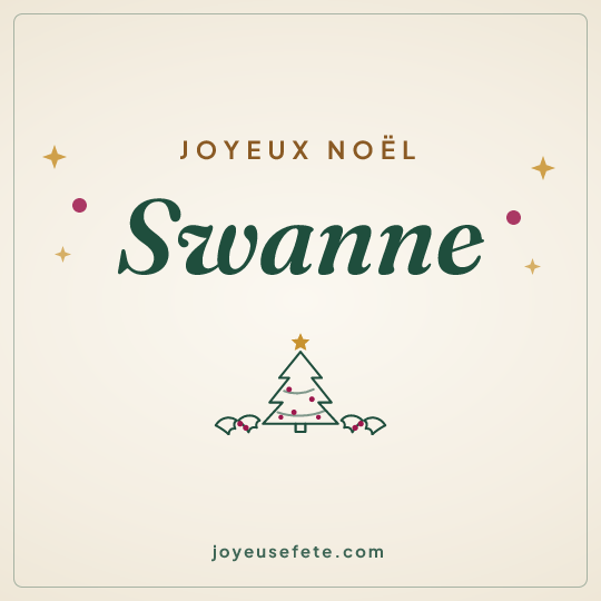 Image carrée « Joyeux Noël Swanne » pour WhatsApp