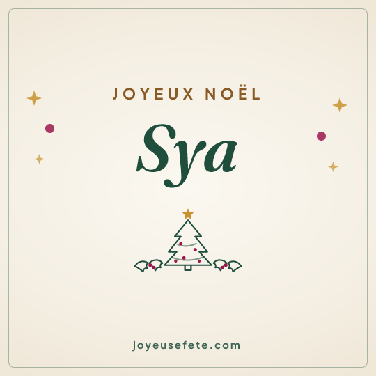 Image carrée « Joyeux Noël Sya » pour WhatsApp
