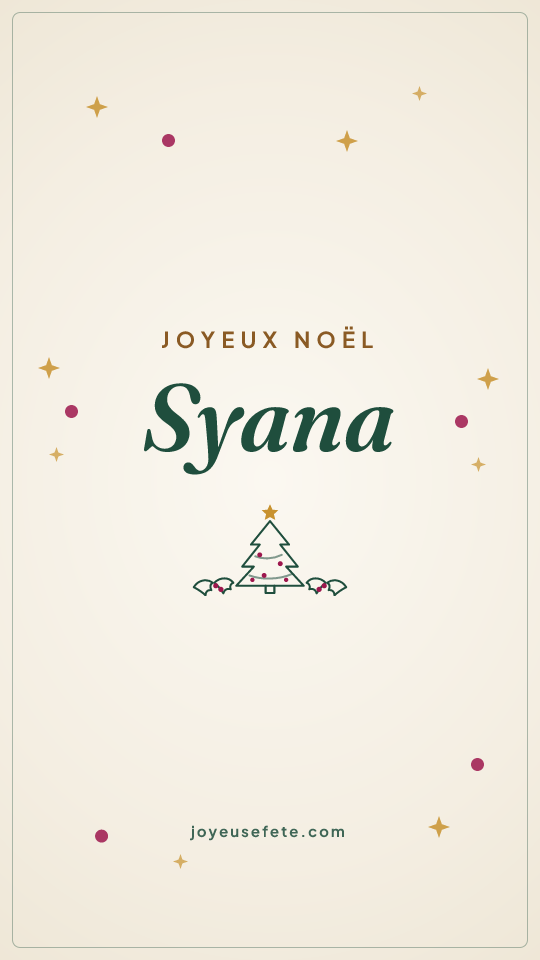 Image « Joyeux Noël Syana » au format story