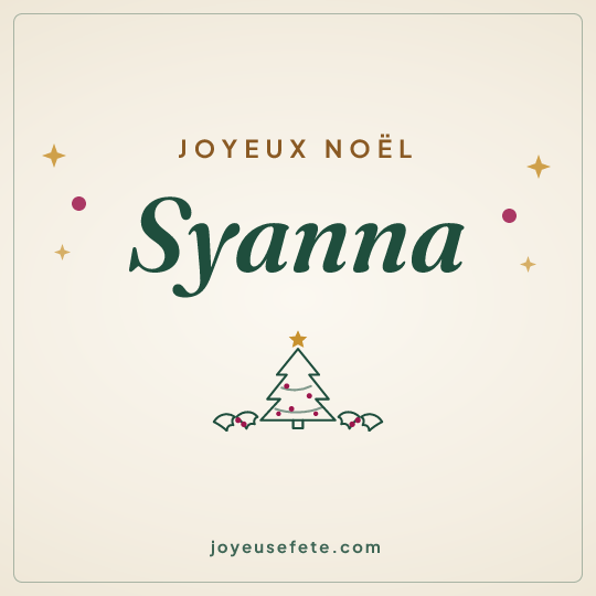 Image carrée « Joyeux Noël Syanna » pour WhatsApp