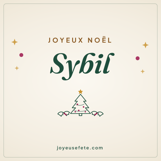 Image carrée « Joyeux Noël Sybil » pour WhatsApp