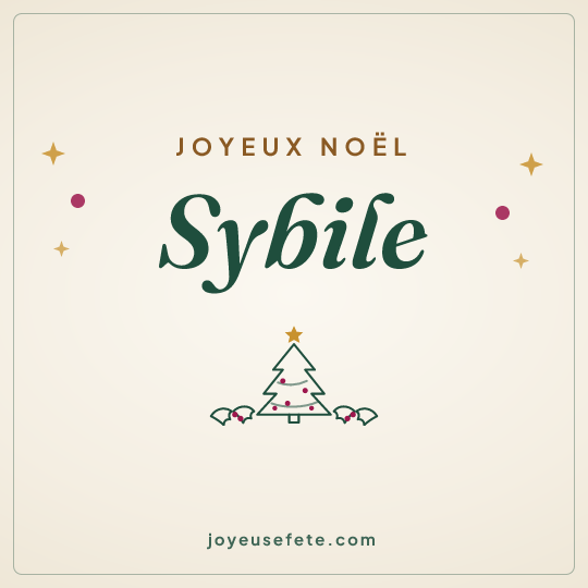 Image carrée « Joyeux Noël Sybile » pour WhatsApp