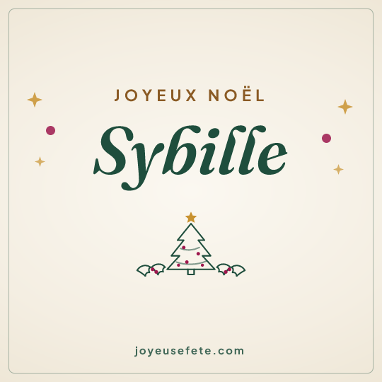 Image carrée « Joyeux Noël Sybille » pour WhatsApp