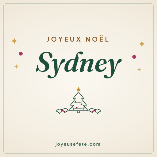 Image carrée « Joyeux Noël Sydney » pour WhatsApp
