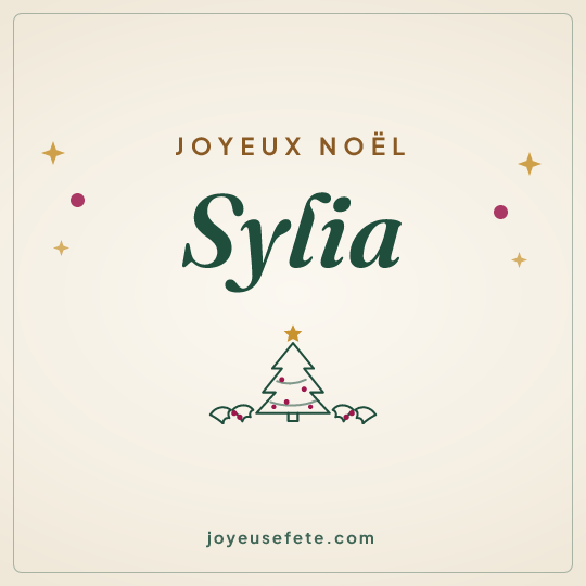 Image carrée « Joyeux Noël Sylia » pour WhatsApp