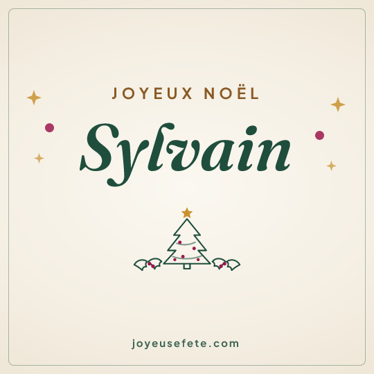 Image carrée « Joyeux Noël Sylvain » pour WhatsApp