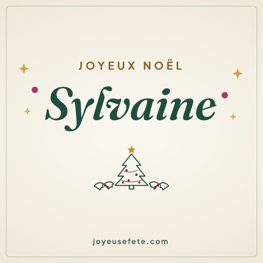 Image carrée « Joyeux Noël Sylvaine » pour WhatsApp