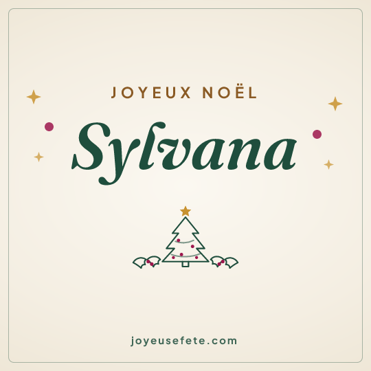 Image carrée « Joyeux Noël Sylvana » pour WhatsApp