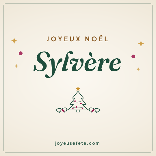 Image carrée « Joyeux Noël Sylvère » pour WhatsApp