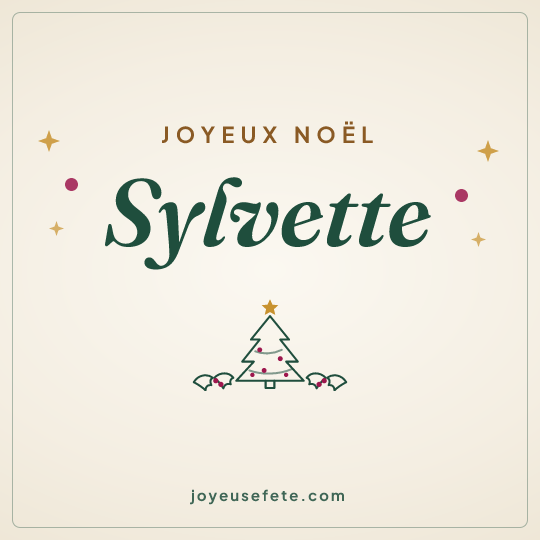 Image carrée « Joyeux Noël Sylvette » pour WhatsApp