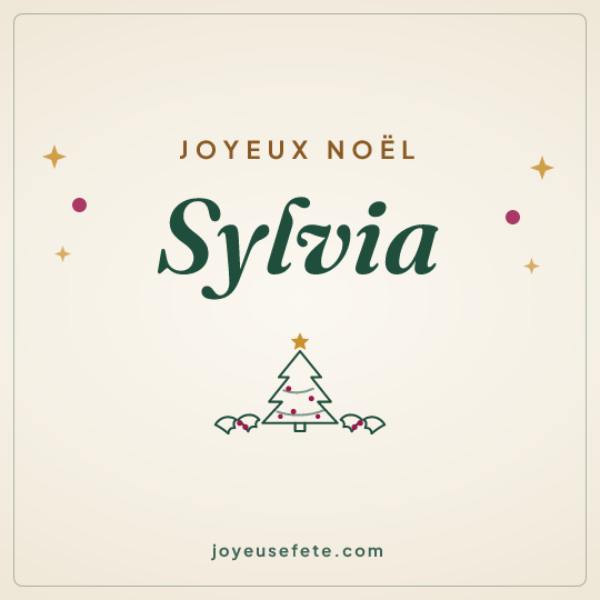 Image carrée « Joyeux Noël Sylvia » pour WhatsApp