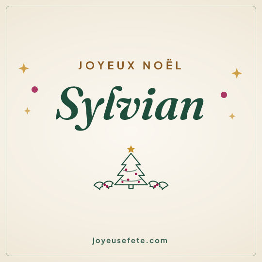 Image carrée « Joyeux Noël Sylvian » pour WhatsApp