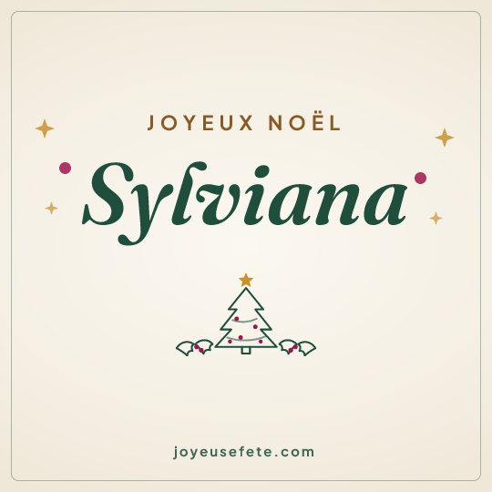 Image carrée « Joyeux Noël Sylviana » pour WhatsApp