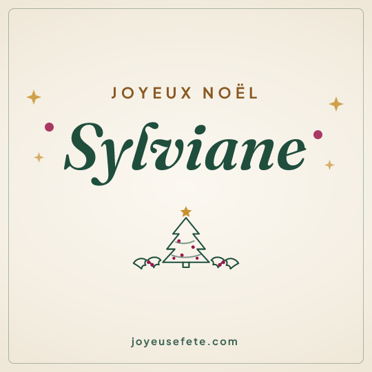 Image carrée « Joyeux Noël Sylviane » pour WhatsApp