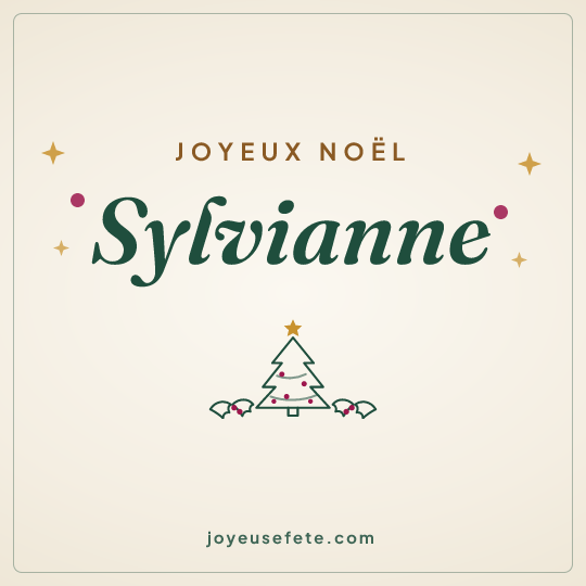 Image carrée « Joyeux Noël Sylvianne » pour WhatsApp