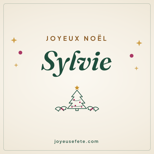 Image carrée « Joyeux Noël Sylvie » pour WhatsApp