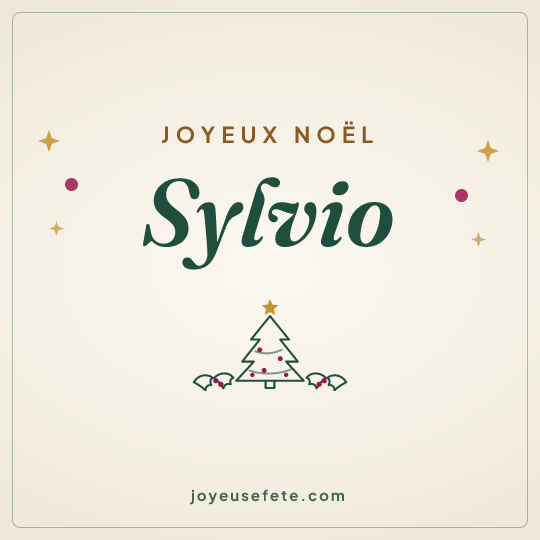 Image carrée « Joyeux Noël Sylvio » pour WhatsApp