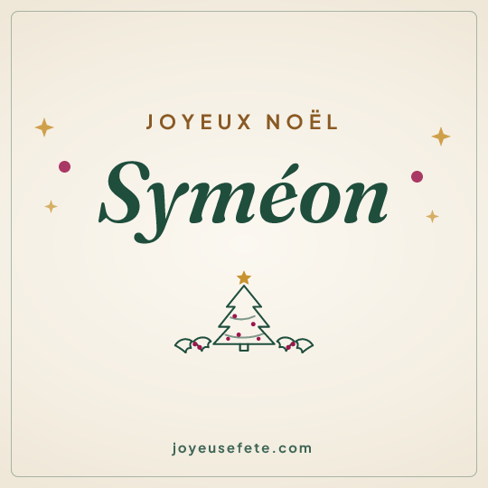 Image carrée « Joyeux Noël Syméon » pour WhatsApp