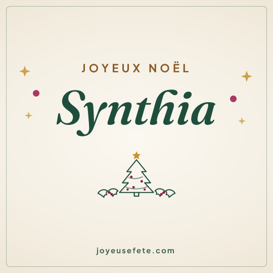 Image carrée « Joyeux Noël Synthia » pour WhatsApp