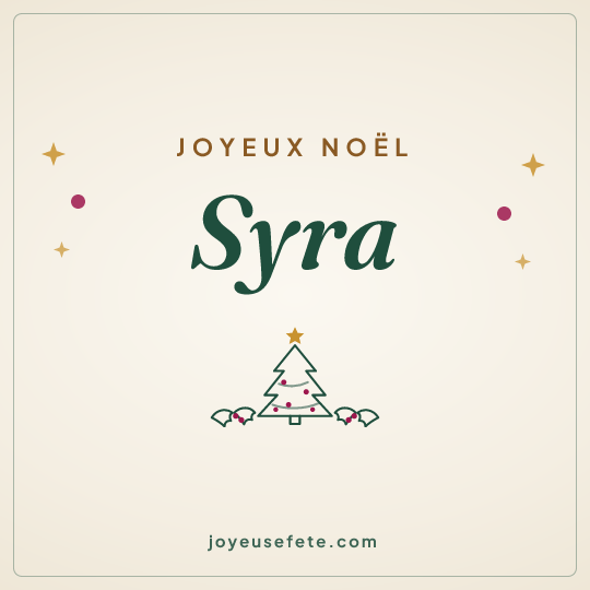 Image carrée « Joyeux Noël Syra » pour WhatsApp