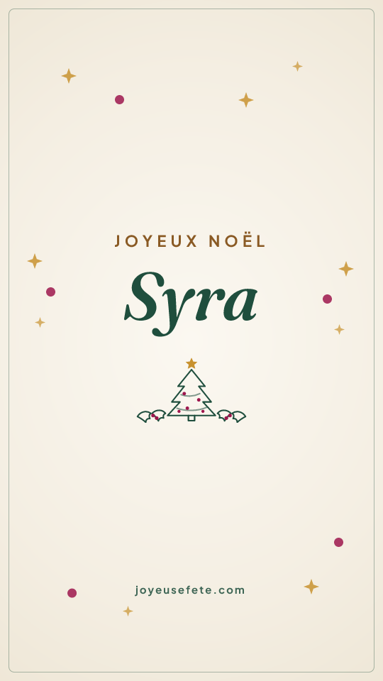 Image « Joyeux Noël Syra » au format story