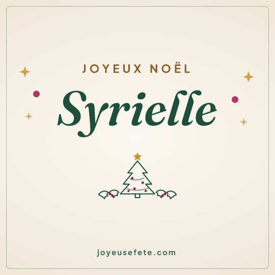Image carrée « Joyeux Noël Syrielle » pour WhatsApp