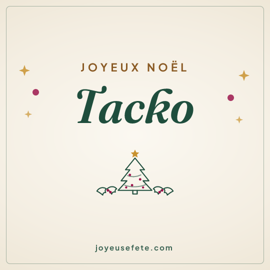 Image carrée « Joyeux Noël Tacko » pour WhatsApp