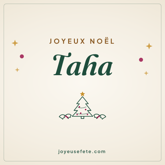 Image carrée « Joyeux Noël Taha » pour WhatsApp
