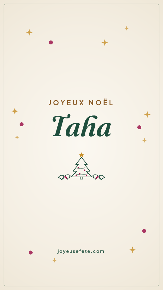 Image « Joyeux Noël Taha » au format story