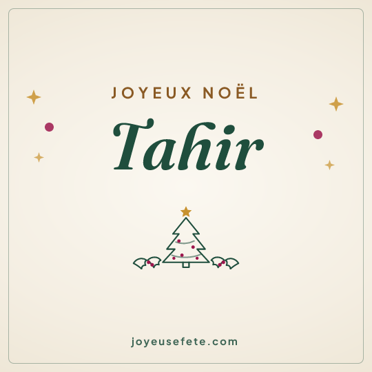 Image carrée « Joyeux Noël Tahir » pour WhatsApp