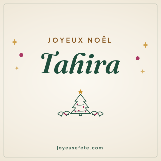 Image carrée « Joyeux Noël Tahira » pour WhatsApp