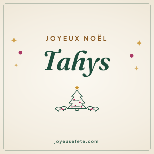 Image carrée « Joyeux Noël Tahys » pour WhatsApp