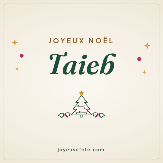 Image carrée « Joyeux Noël Taieb » pour WhatsApp