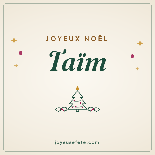Image carrée « Joyeux Noël Taïm » pour WhatsApp