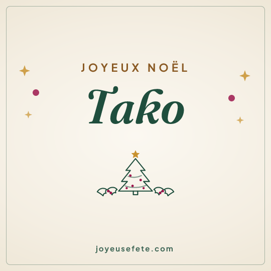 Image carrée « Joyeux Noël Tako » pour WhatsApp
