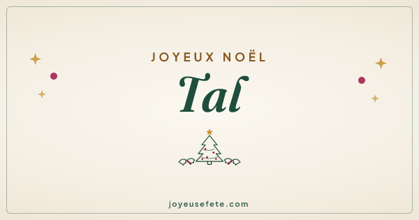 Image « Joyeux Noël Tal » au format large