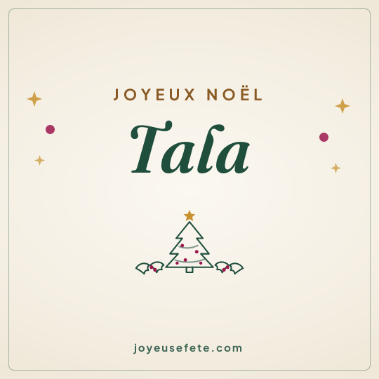 Image carrée « Joyeux Noël Tala » pour WhatsApp