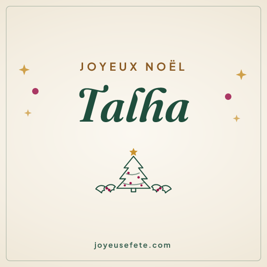 Image carrée « Joyeux Noël Talha » pour WhatsApp