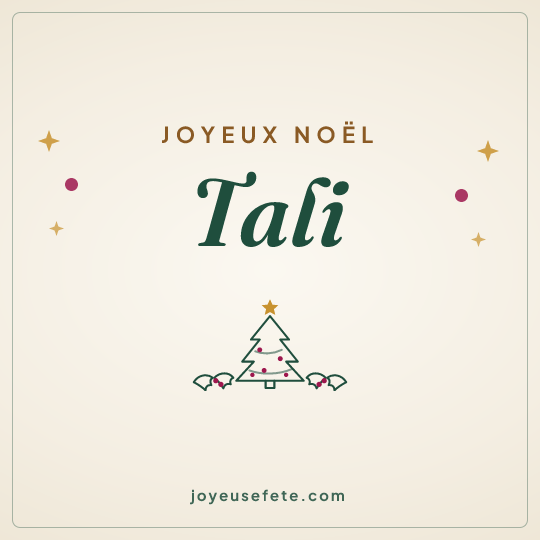Image carrée « Joyeux Noël Tali » pour WhatsApp