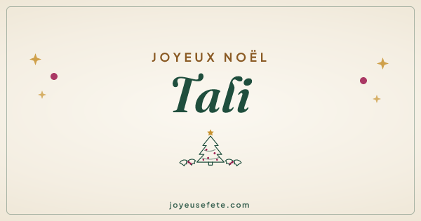 Image « Joyeux Noël Tali » au format large